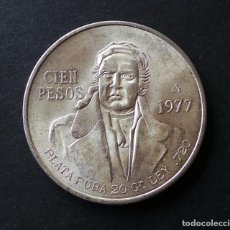 Monedas antiguas de América: ESTADOS UNIDOS MEXICANOS. CIEN PESOS. PLATA PURA. 20 GRAMOS. 1977