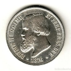 Monedas antiguas de América: BRASIL 1000 REIS PLATA 1876 PEDRO II - KM 481. Lote 337752258