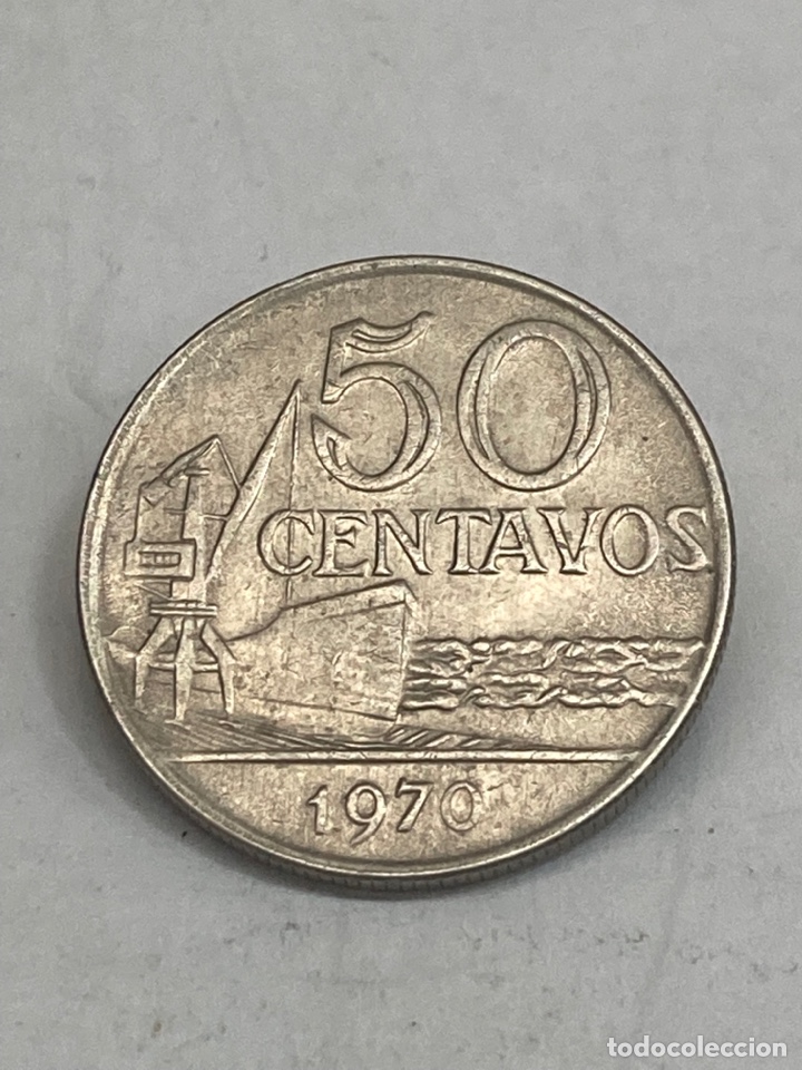 Monedas antiguas de Am&eacute;rica: Moneda de Brasil 50 centavos 1970 - Foto 2