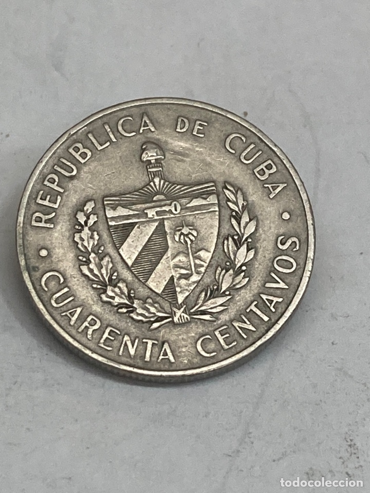 Monedas antiguas de Am&eacute;rica: Moneda de Cuba cuarenta centavos - Foto 1