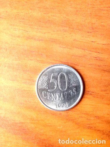 Monedas antiguas de Am&eacute;rica: moneda de brasil 50 centavos de real 1994 - Foto 1