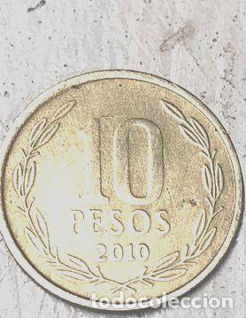 Monedas antiguas de Am&eacute;rica: moneda de 10 pesos chile - Foto 1