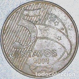 Monedas antiguas de Am&eacute;rica: brasil moneda 5 centavos 2004 km 648 - Foto 1