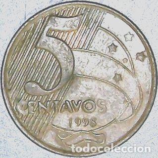 Monedas antiguas de Am&eacute;rica: brasil moneda 5 centavos 1998 km 648 - Foto 1
