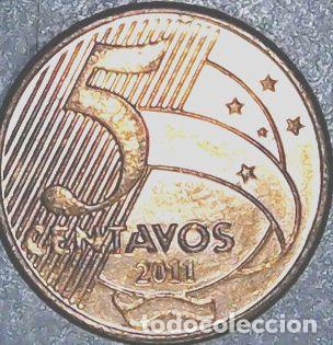 Monedas antiguas de Am&eacute;rica: brasil moneda 5 centavos 2011 km 648 - Foto 1