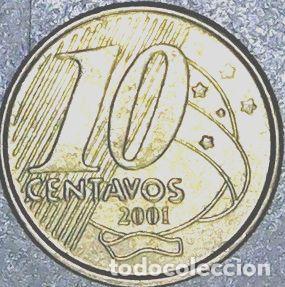 Monedas antiguas de Am&eacute;rica: brasil moneda 10 centavos 2001 km 649 - Foto 1