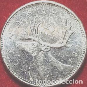 Monedas antiguas de Am&eacute;rica: moneda 25 centavos canada 1984 km 74 - Foto 1
