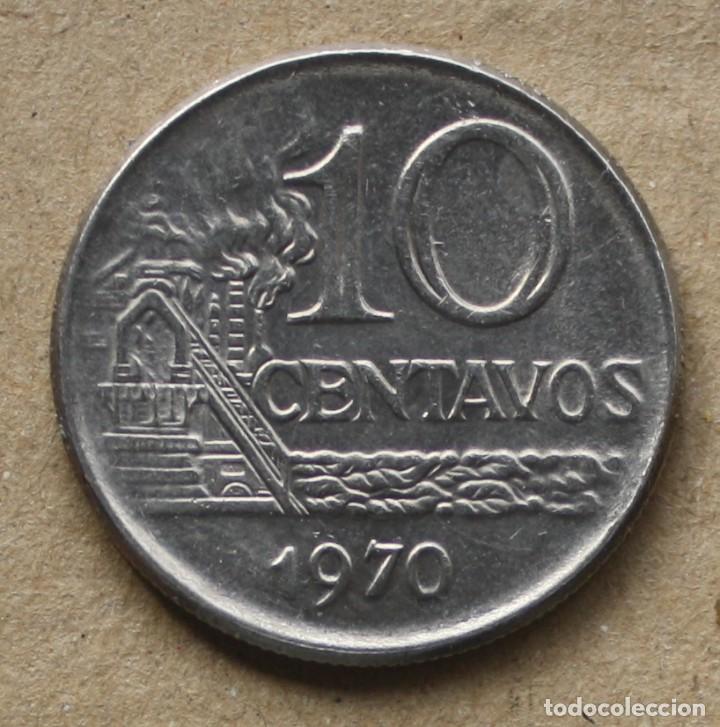 Monedas antiguas de Am&eacute;rica: BRASIL - 10 CENTAVOS 1970 MBC - Foto 2