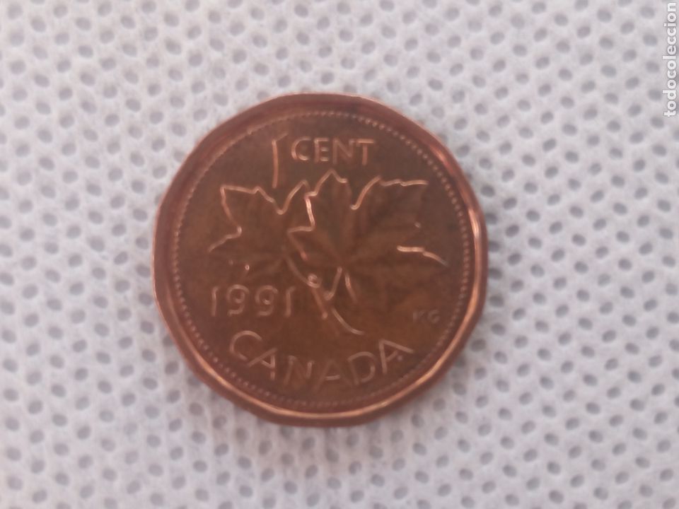 Monedas antiguas de Am&eacute;rica: Canad&aacute; moneda 1 centavo 1991 - Foto 2
