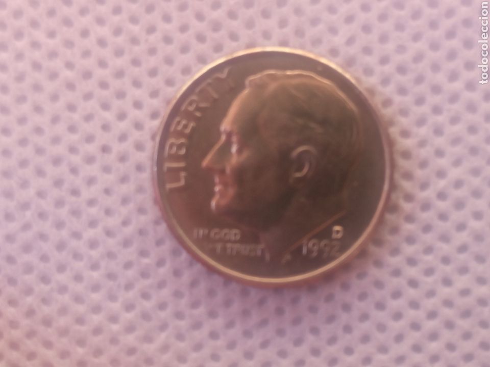 Monedas antiguas de Am&eacute;rica: EEUU moneda 1 dime 1992 ceca D - Foto 1