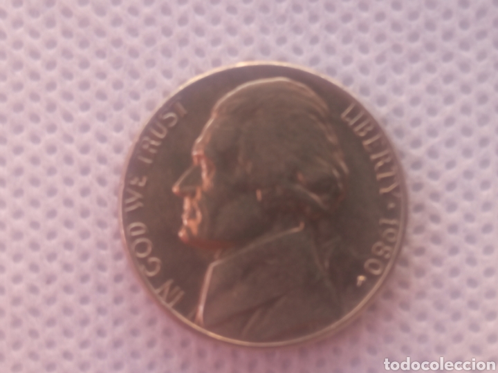 Monedas antiguas de Am&eacute;rica: EEUU moneda 5 centavos 1980 ceca P - Foto 1