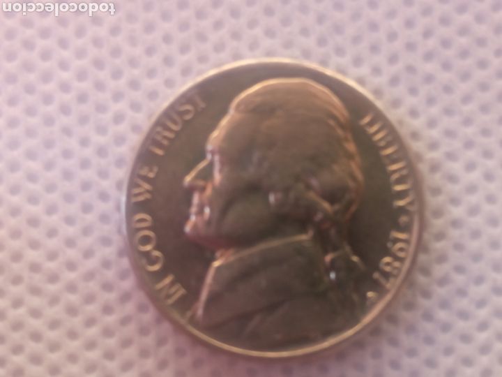 Monedas antiguas de Am&eacute;rica: EEUU moneda 5 centavos 1987 ceca P - Foto 1