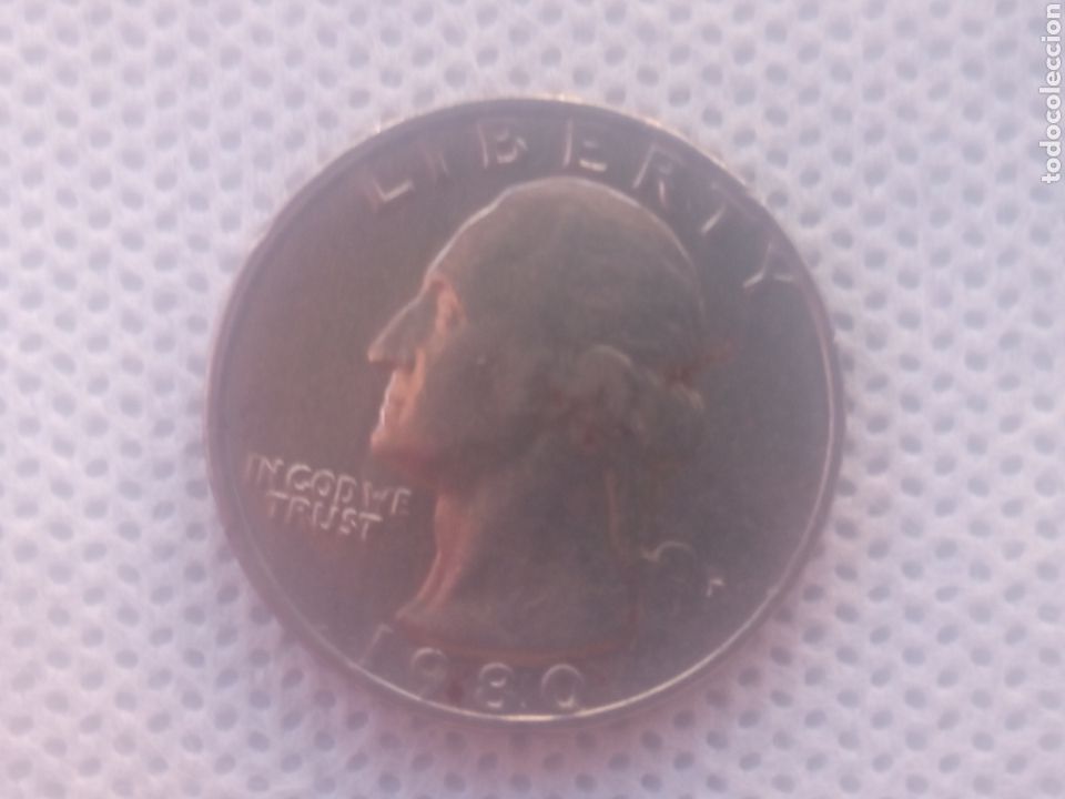 Monedas antiguas de Am&eacute;rica: EEUU moneda 1/4 d&oacute;lar 1980 ceca P - Foto 1
