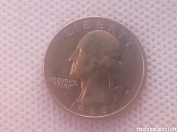 Monedas antiguas de Am&eacute;rica: EEUU moneda 1/4 d&oacute;lar 1988 ceca P - Foto 1