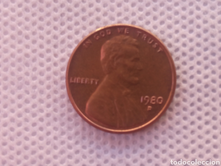 Monedas antiguas de Am&eacute;rica: EEUU moneda 1 centavo 1980 ceca D - Foto 1
