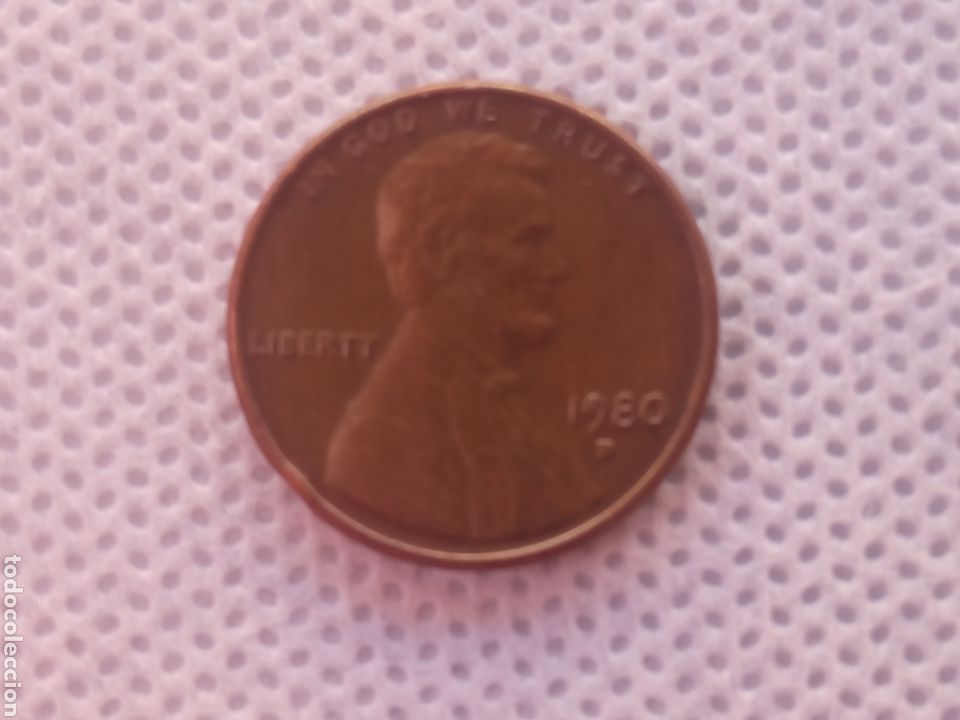Monedas antiguas de Am&eacute;rica: EEUU moneda 1 centavo 1980 ceca D - Foto 1