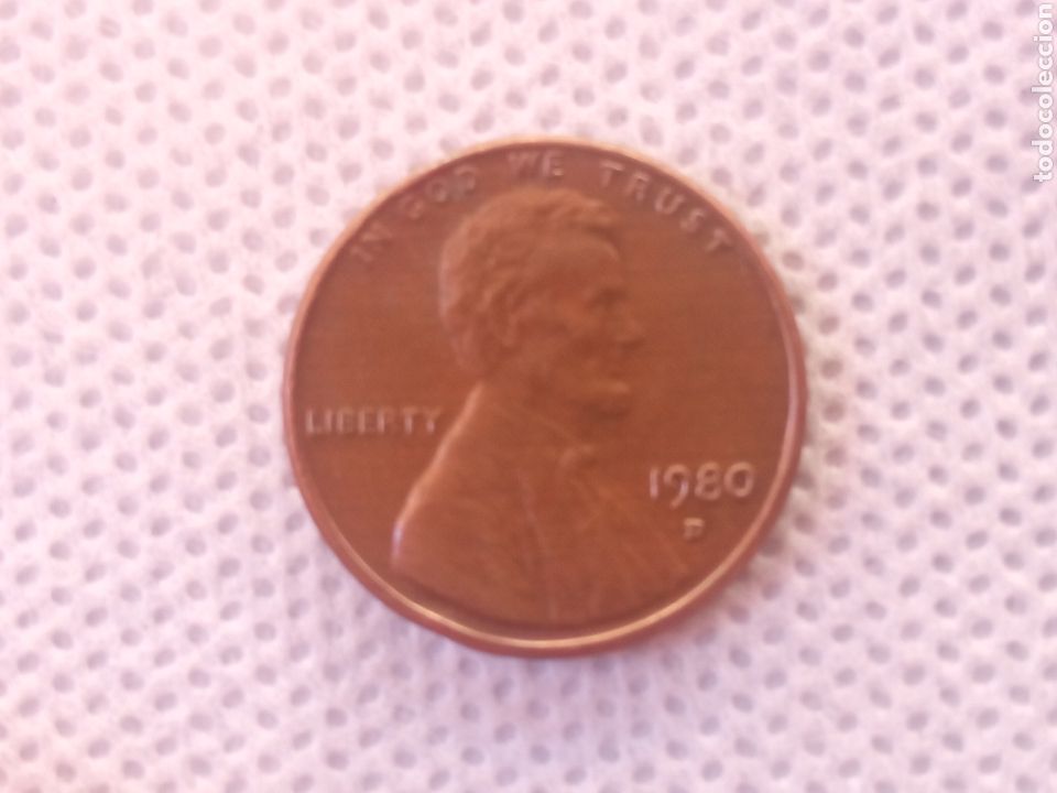 Monedas antiguas de Am&eacute;rica: EEUU moneda 1 centavo 1980 ceca D - Foto 1