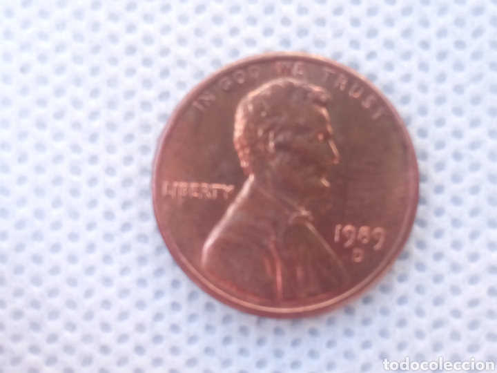 Monedas antiguas de Am&eacute;rica: EEUU moneda 1 centavo 1989 ceca D - Foto 1