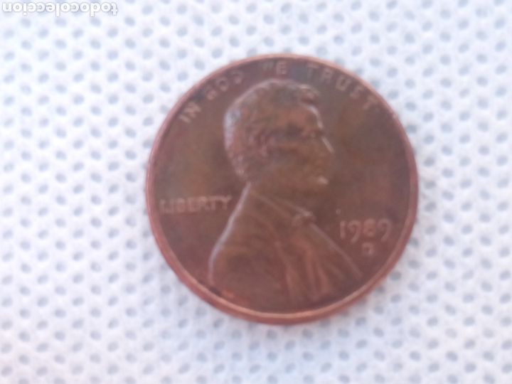 Monedas antiguas de Am&eacute;rica: EEUU moneda 1 centavo 1989 ceca D - Foto 1