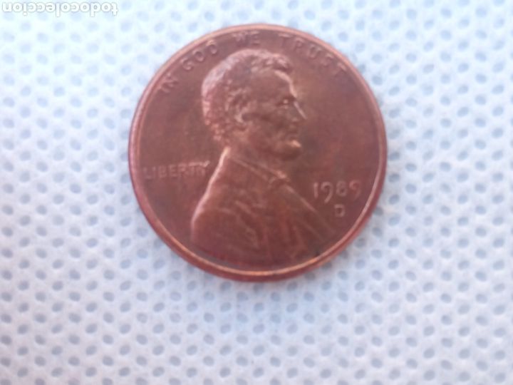 Monedas antiguas de Am&eacute;rica: EEUU moneda 1 centavo 1989 ceca D - Foto 1