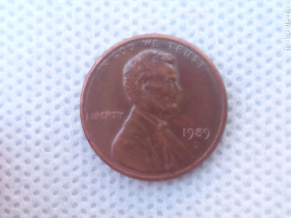 Monedas antiguas de Am&eacute;rica: EEUU moneda 1 centavo 1989 ceca D - Foto 1