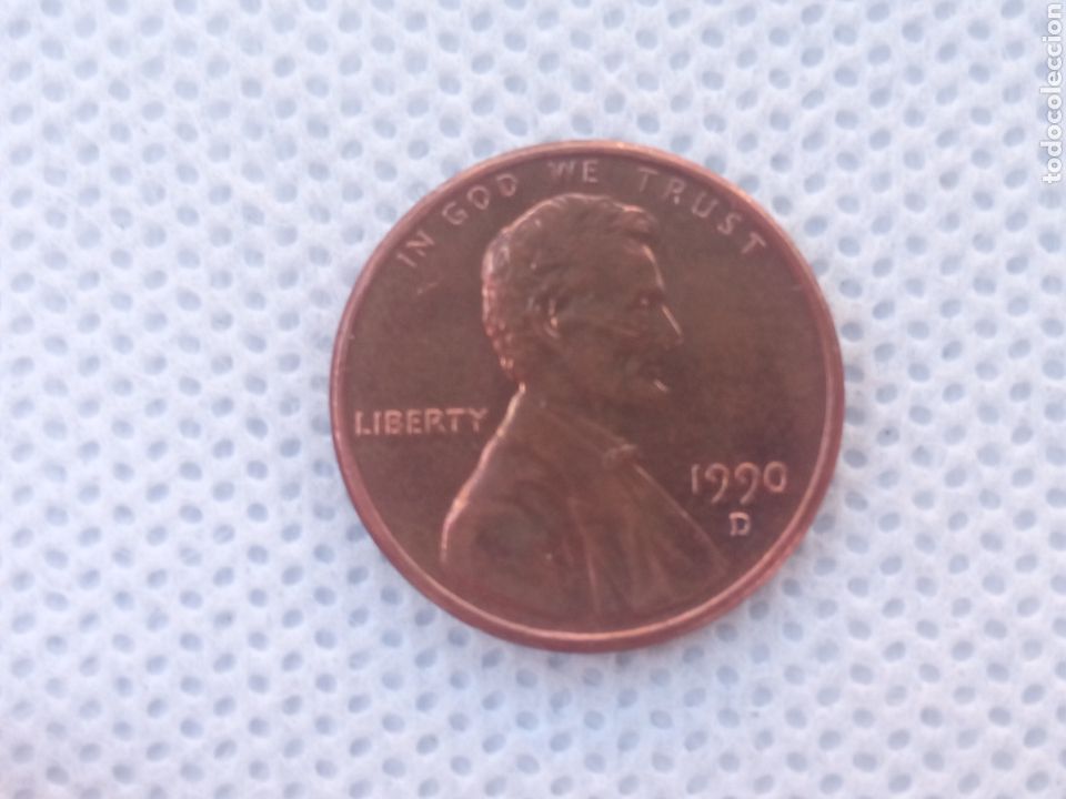 Monedas antiguas de Am&eacute;rica: EEUU moneda 1 centavo 1990 ceca D - Foto 1