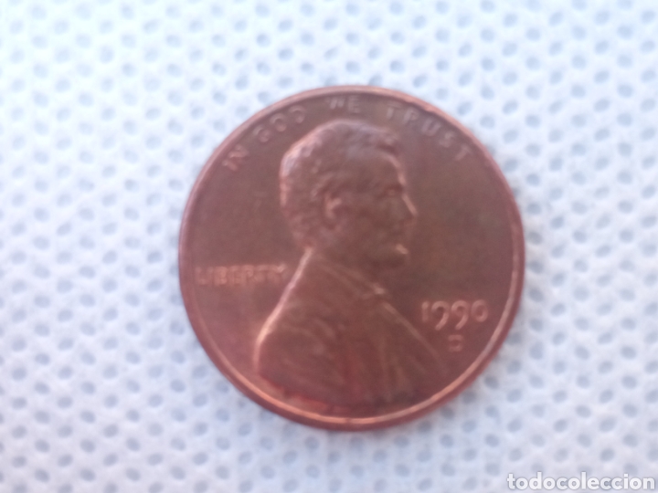 Monedas antiguas de Am&eacute;rica: EEUU moneda 1 centavo 1990 ceca D - Foto 1