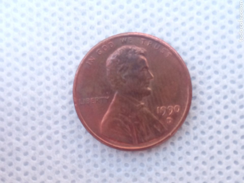 Monedas antiguas de Am&eacute;rica: EEUU moneda 1 centavo 1990 ceca D - Foto 1