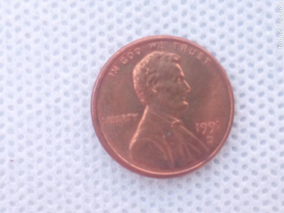 Monedas antiguas de Am&eacute;rica: EEUU moneda 1 centavo 1991 ceca D - Foto 1
