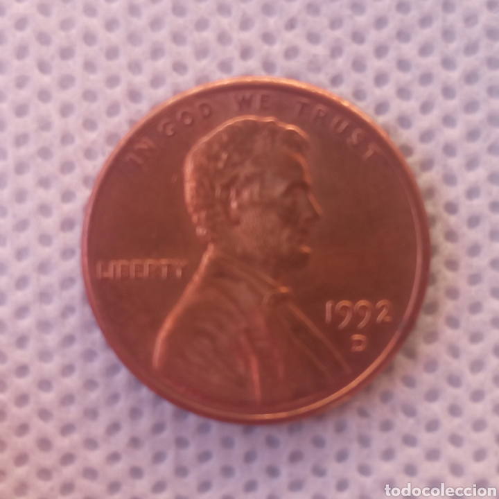 Monedas antiguas de Am&eacute;rica: EEUU moneda 1 centavo 1992 ceca D - Foto 1