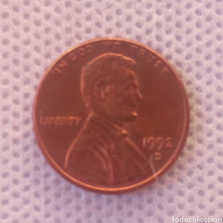Monedas antiguas de Am&eacute;rica: EEUU moneda 1 centavo 1992 ceca D - Foto 1