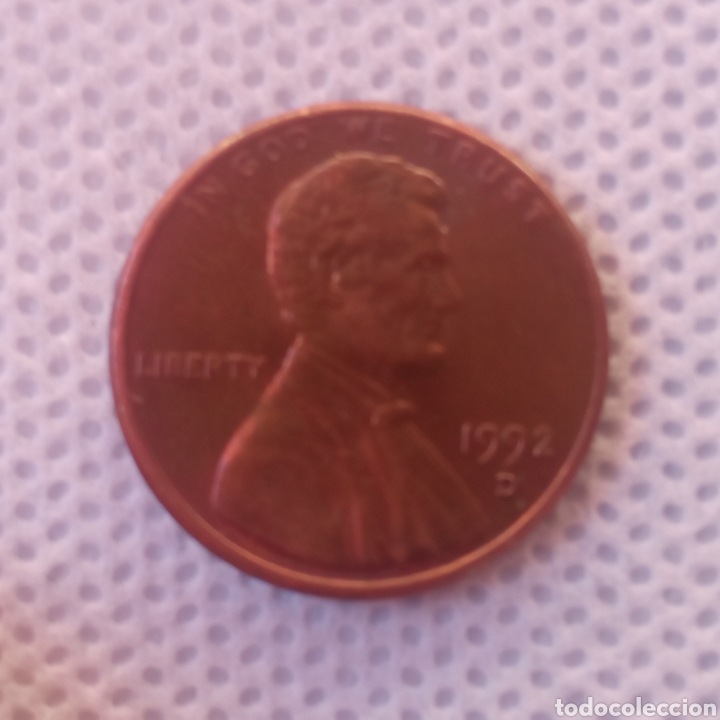 Monedas antiguas de Am&eacute;rica: EEUU moneda 1 centavo 1992 ceca D - Foto 1