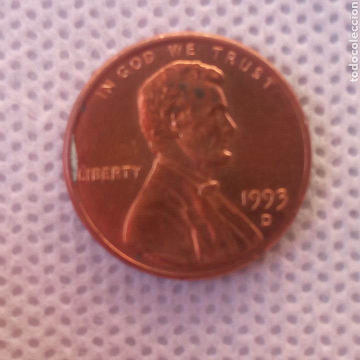 Monedas antiguas de Am&eacute;rica: EEUU moneda 1 centavo 1993 ceca D - Foto 1