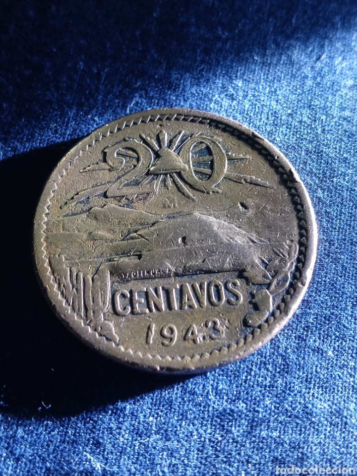 Monedas antiguas de Am&eacute;rica: 20 centavos 1943 M&eacute;xico - Foto 4