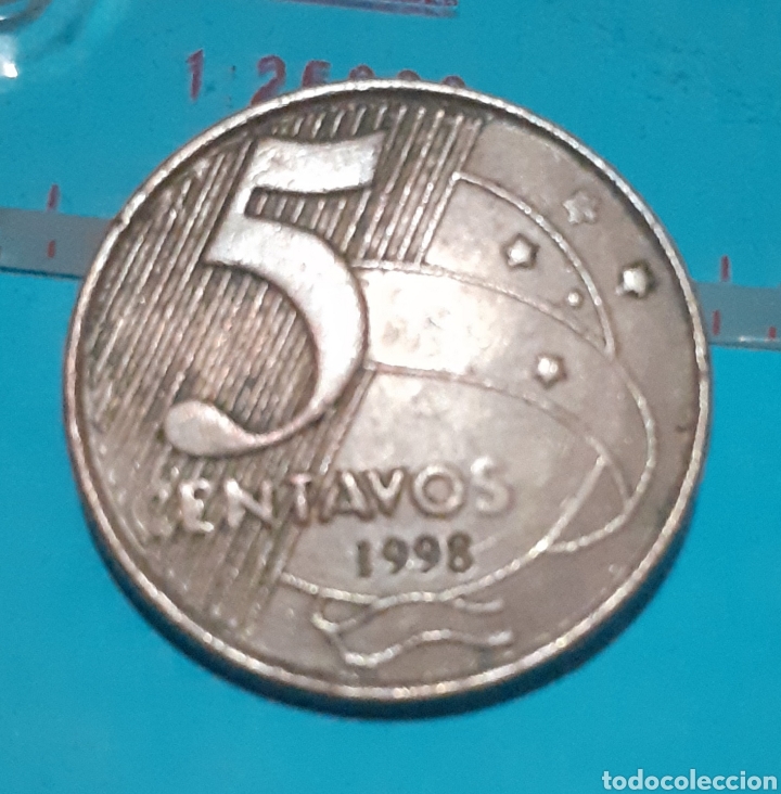 Monedas antiguas de Am&eacute;rica: Moneda de 5 centavos de Brasil de 1998 - Foto 3