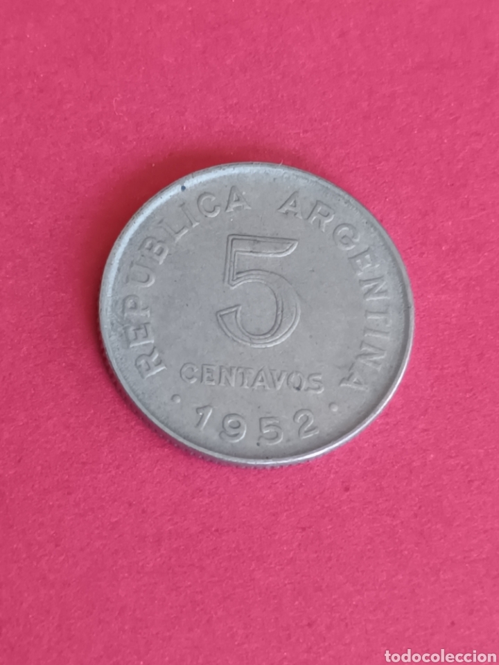 Monedas antiguas de Am&eacute;rica: ARGENTINA. 5 CENTAVOS DE 1952. - Foto 2