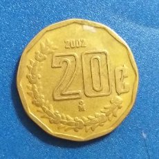 Monete antiche di America: MONEDA DE MÉXICO. VEINTE - 20 CENTAVOS. AÑO 2002