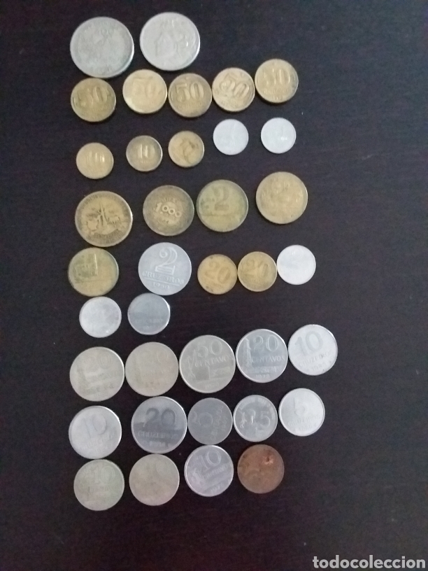 Monedas antiguas de Am&eacute;rica: Lote de 37 monedas de Brasil - Foto 1