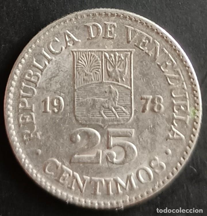 Monedas antiguas de Am&eacute;rica: 25 c&eacute;ntimos 1978 - Venezuela - Foto 1