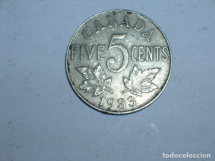 Monedas antiguas de Am&eacute;rica: CANADA. 5 CENTIMOS 1933 (10698) - Foto 2