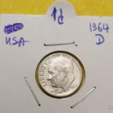 Monedas antiguas de América: PLATA, MONEDA ESTADOS UNIDOS ,1 D , 1964 D, MBC,. Lote 355056063