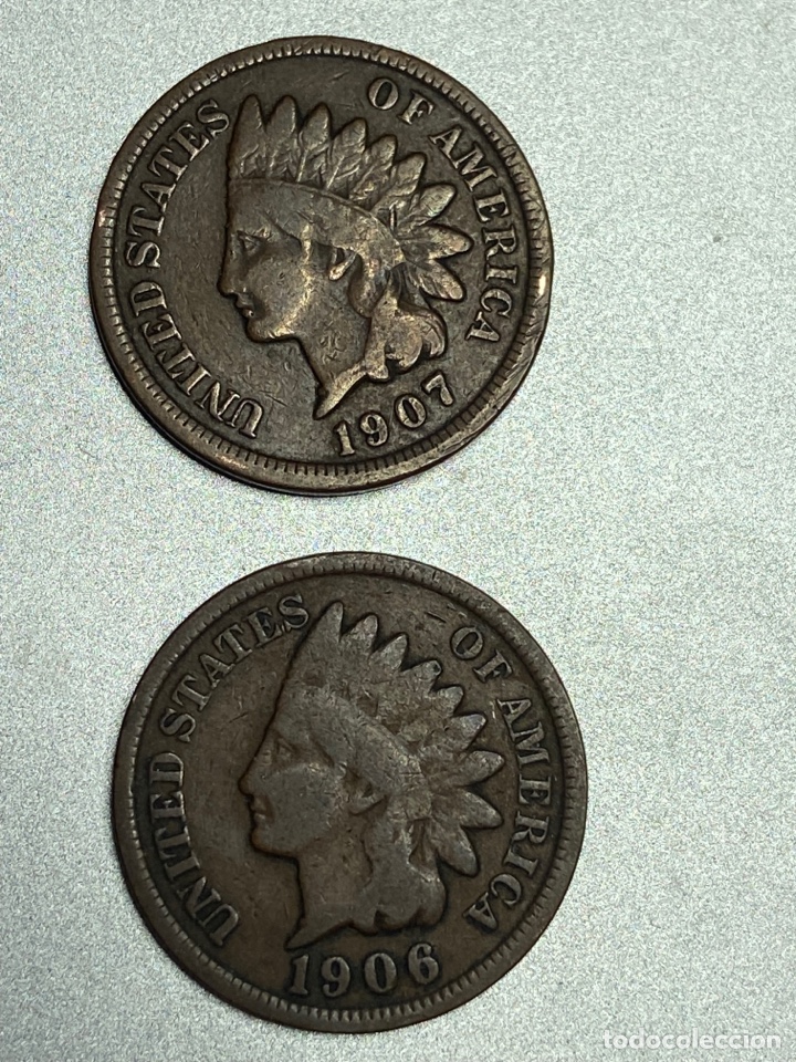 Monedas antiguas de Am&eacute;rica: 4 Monedas de 1 centimo - Foto 2