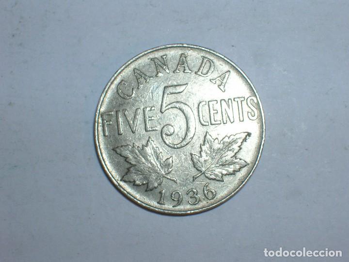 Monedas antiguas de Am&eacute;rica: CANADA. 5 CENTIMOS 1936(10821) - Foto 2