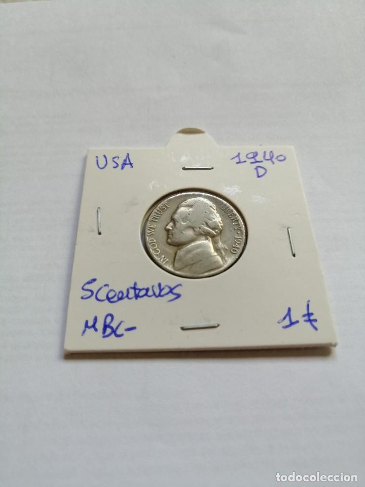 Monedas antiguas de Am&eacute;rica: Usa 5 centavos 1940 D - Foto 1