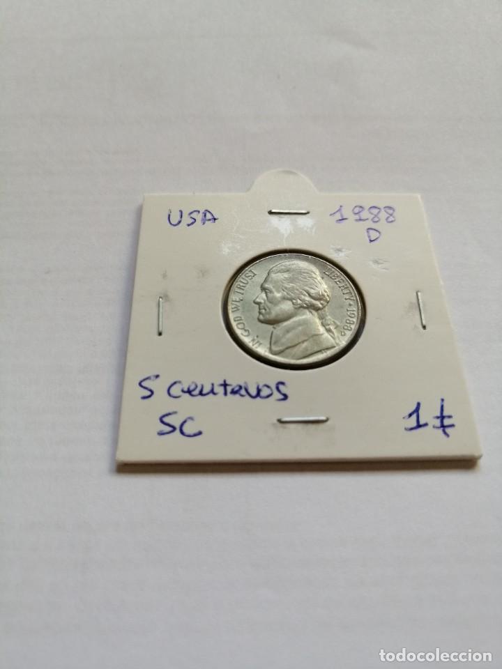 Monedas antiguas de Am&eacute;rica: Usa 5 centavos 1988 D SC - Foto 1