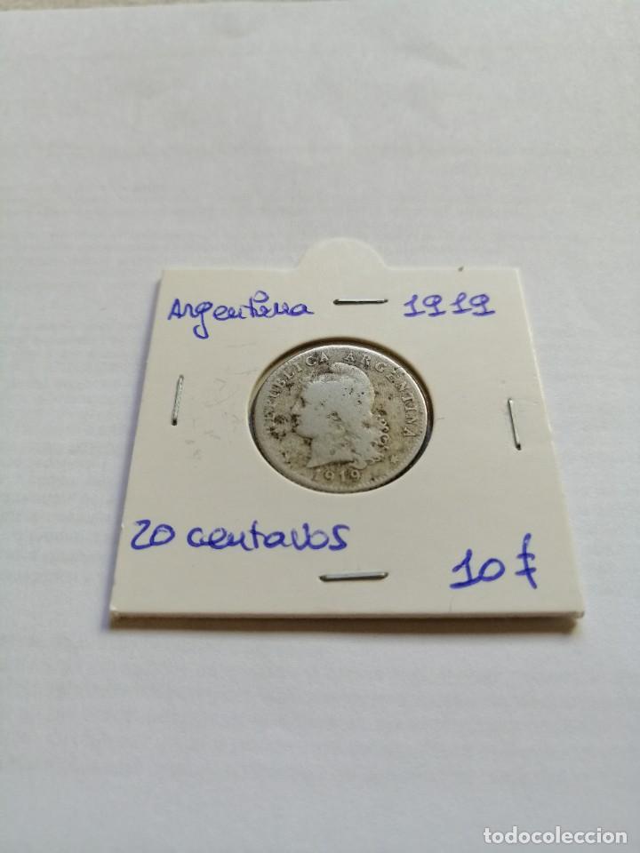 Monedas antiguas de Am&eacute;rica: Argentina 20 Centavos 1919 - Foto 1