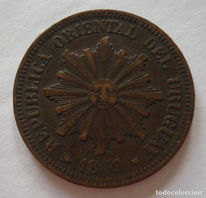 Monedas antiguas de Am&eacute;rica: URUGUAY 2 CENTESIMOS 1869. - Foto 1