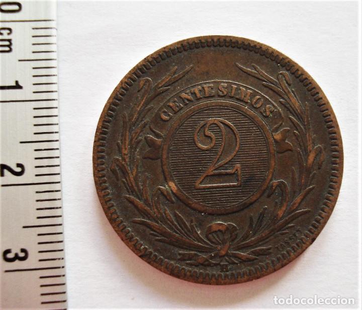 Monedas antiguas de Am&eacute;rica: URUGUAY 2 CENTESIMOS 1869. - Foto 2