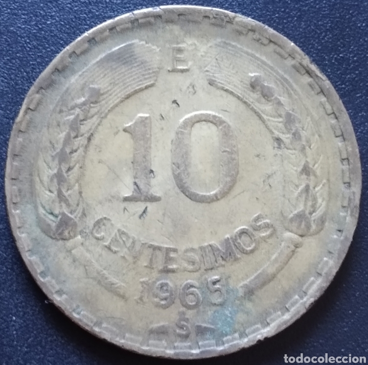 Monedas antiguas de Am&eacute;rica: MONEDA - CHILE 10 CENTESIMOS 1965 - Foto 1