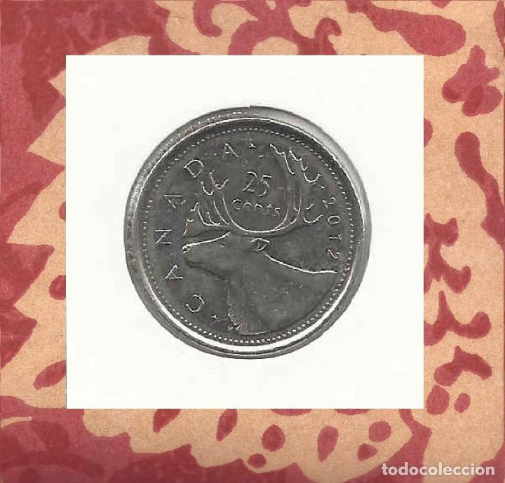 Monedas antiguas de Am&eacute;rica: MONEDA CANADA 25 CENTS 2012 - Foto 1